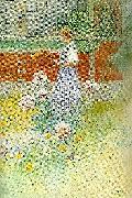 Carl Larsson lisbeth och pioner-lisbeth med pioner-pioner Spain oil painting artist